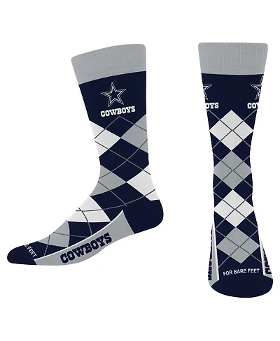 For Bare Feet Men's and Women's Dallas Cowboys Argyle Remix Crew Socks