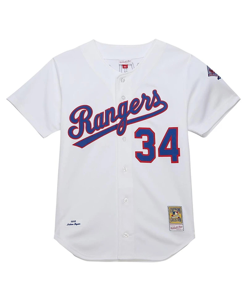 Mitchell & Ness Men's Nolan Ryan White Texas Rangers 1993 Cooperstown Collection Authentic Jersey