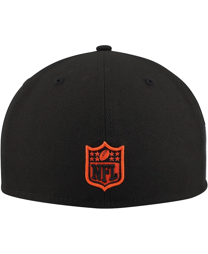 New Era Men's Black Cincinnati Bengals Checkered Undervisor 59FIFTY Fitted Hat
