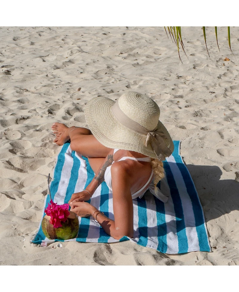 Cali Cabana Striped Beach Towels (4 Pack), 30x60 in., Color Options 100% Soft Cotton