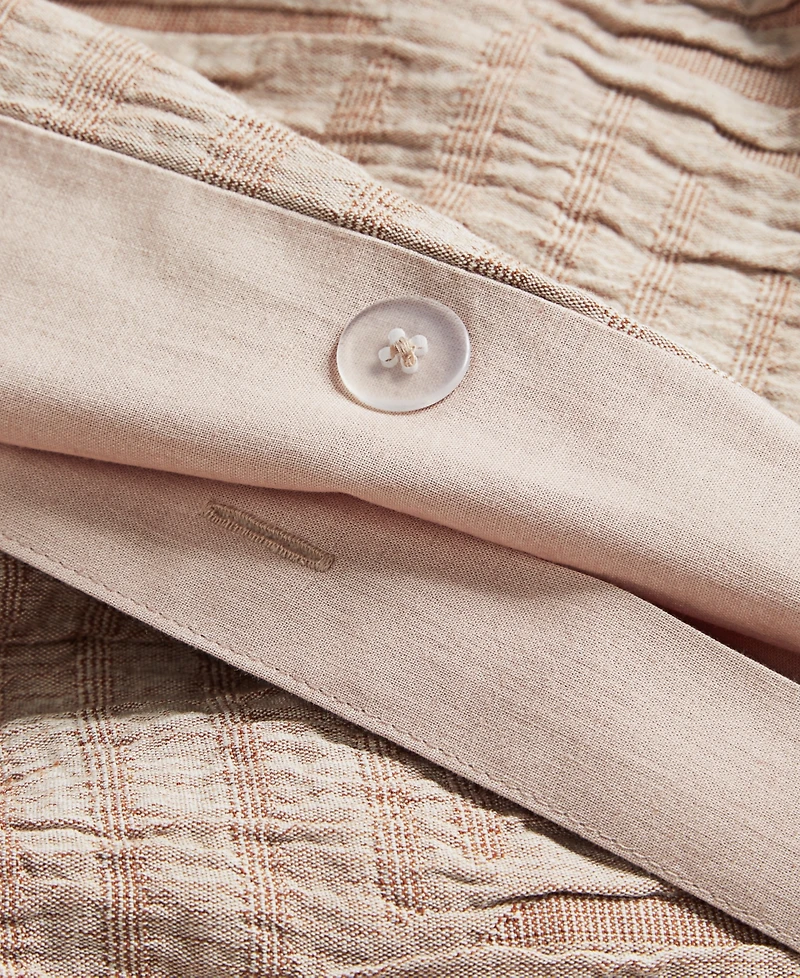 Last Act! Oake Concentric Square Matelasse 3-Pc. Duvet Cover Set, King, Exclusively at Macy's