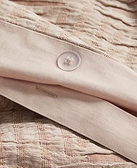 Last Act! Oake Concentric Square Matelasse 3-Pc. Duvet Cover Set, King, Exclusively at Macy's