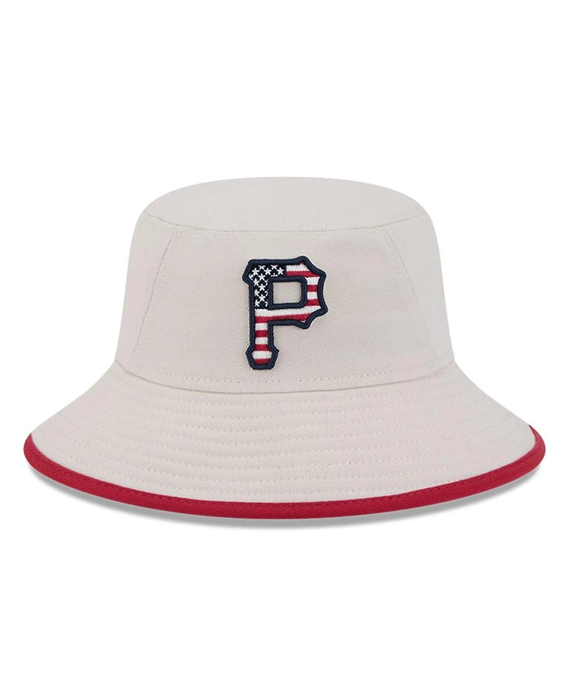 New Era Men's Khaki Pittsburgh Pirates 2024 Fourth of July Bucket Hat