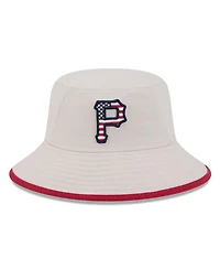 New Era Men's Khaki Pittsburgh Pirates 2024 Fourth of July Bucket Hat