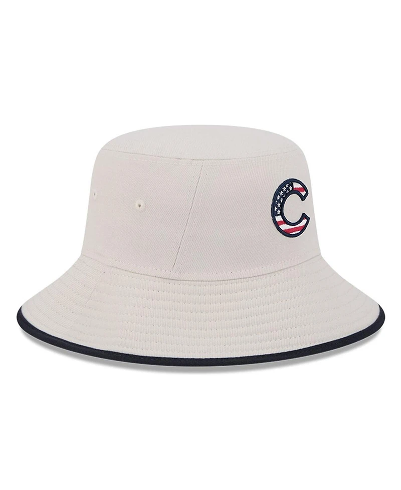 New Era Men's Khaki Chicago Cubs 2024 Fourth of July Bucket Hat