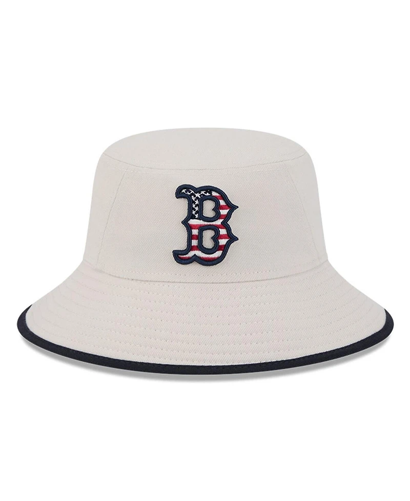 New Era Men's Khaki Boston Red Sox 2024 Fourth of July Bucket Hat