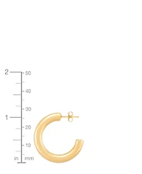 High Polished Medium J Hoop Earrings in 14k Gold, 1-1/8"