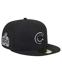 New Era Men's Black Chicago Cubs Logo 59FIFTY Fitted Hat
