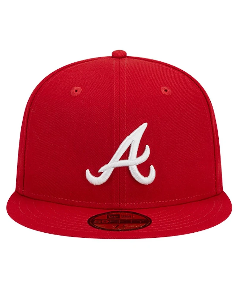 New Era Men's Red Atlanta Braves Logo 59FIFTY Fitted Hat