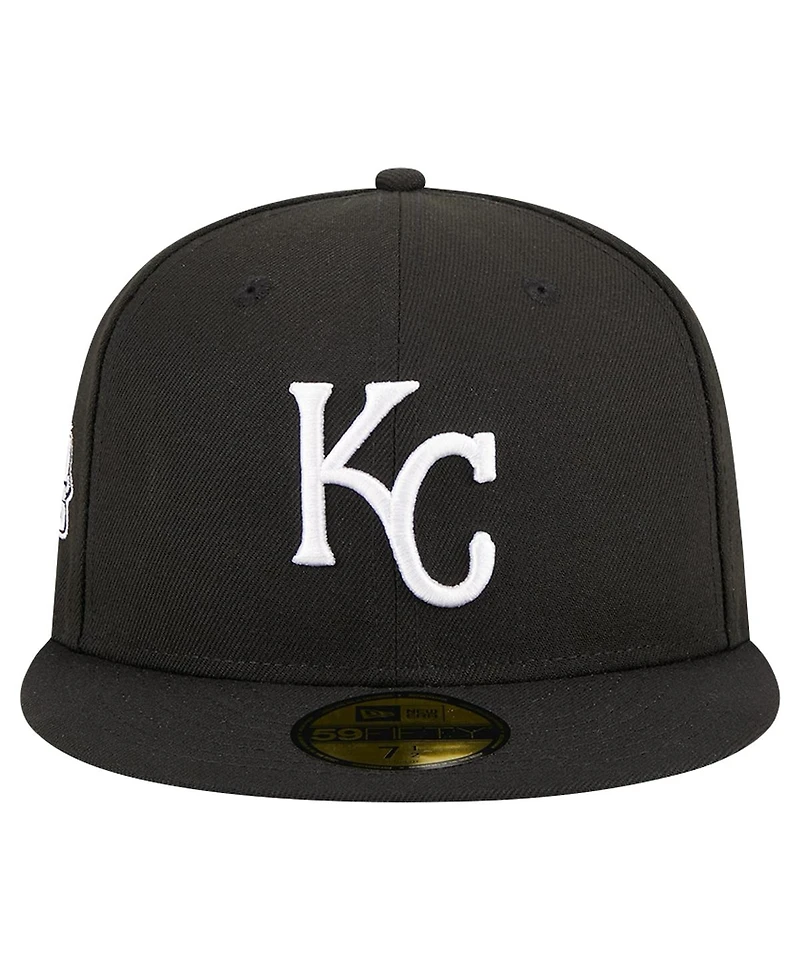New Era Men's Black Kansas City Royals Logo 59FIFTY Fitted Hat