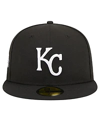 New Era Men's Black Kansas City Royals Logo 59FIFTY Fitted Hat