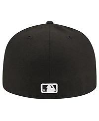 New Era Men's Black Cleveland Guardians Logo 59FIFTY Fitted Hat