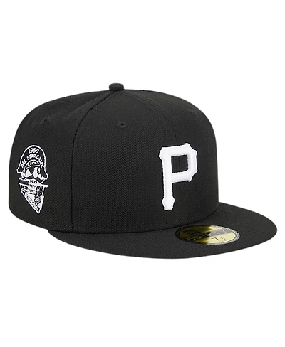 New Era Men's Black Pittsburgh Pirates Logo 59FIFTY Fitted Hat
