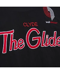 Mitchell & Ness Men's Clyde Drexler Black Portland Trail Blazers Premium Nickname T-Shirt