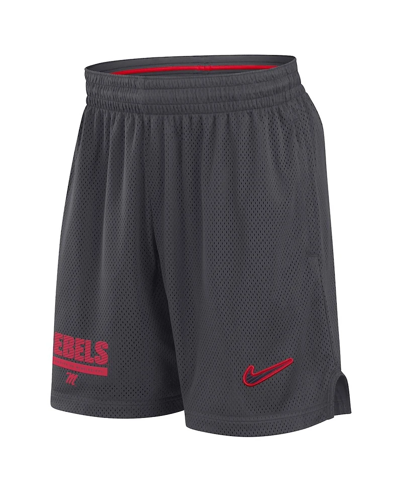 Nike Men's Anthracite Ole Miss Rebels 2024 Sideline Mesh Shorts