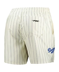 Pro Standard Men's Cream Brooklyn Dodgers Cooperstown Collection Pinstripe Retro Classic Woven Shorts