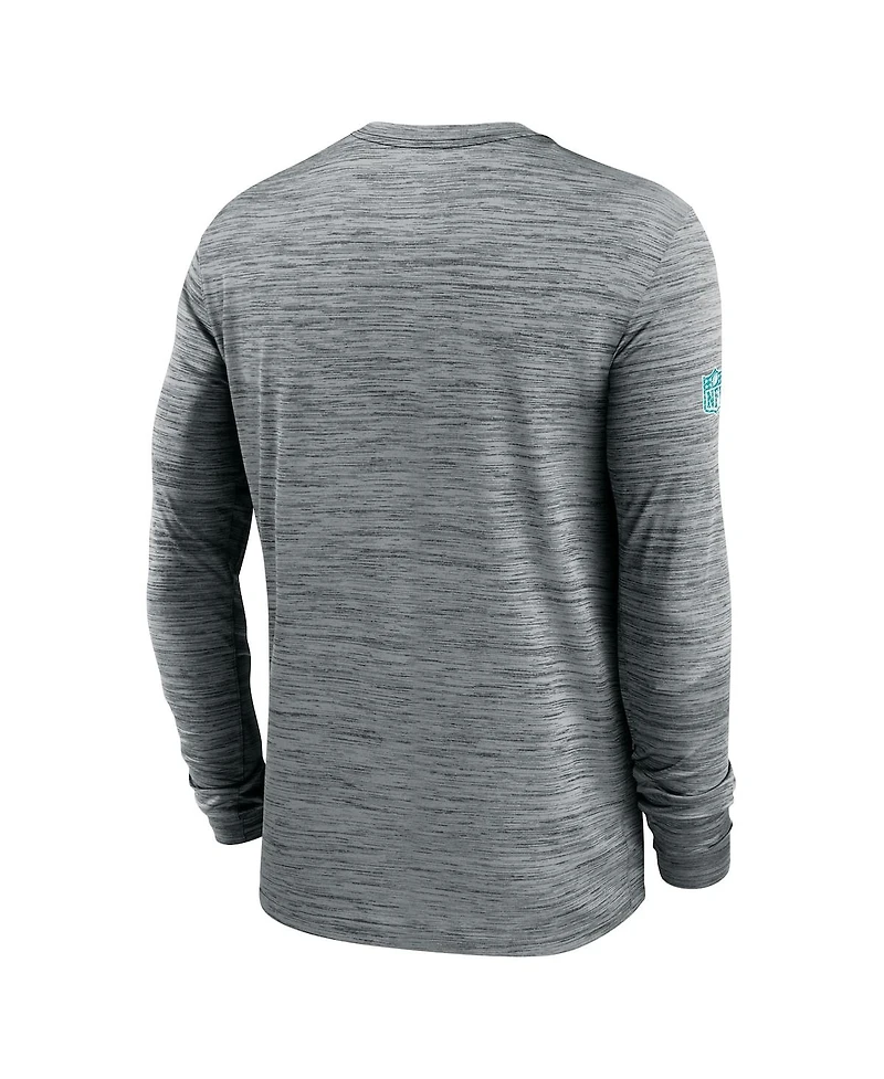 Nike Men's Gray Miami Dolphins 2024 Sideline Velocity Performance Long Sleeve T-Shirt