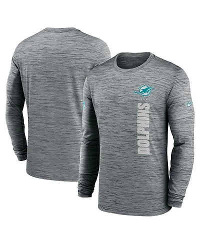 Nike Men's Gray Miami Dolphins 2024 Sideline Velocity Performance Long Sleeve T-Shirt