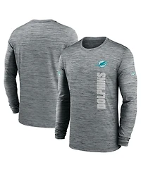 Nike Men's Gray Miami Dolphins 2024 Sideline Velocity Performance Long Sleeve T-Shirt