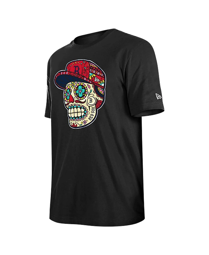 New Era Men's Black Boston Red Sox Sugar Skulls T-Shirt