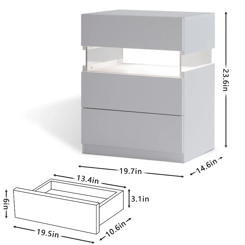 Streamdale Cubehom Led Nightstand Modern Lighting for a Dreamy Atmosphere