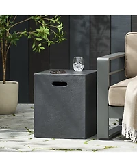 Simplie Fun Modern Concrete Tank Holder Side Table Chic, Durable, Multi-Purpose