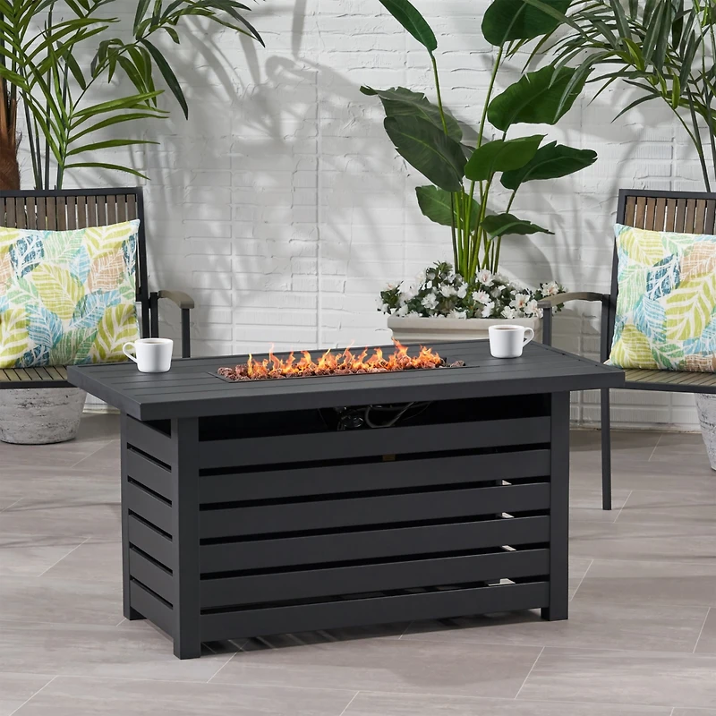 Propane Fire Pit with Built-In Tank Hidden for Outdoor Gatherings