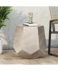 Streamdale Lightweight Concrete Geometric Side Table for Outdoor Spaces