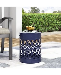 Simplie Fun Modern Geometric Iron Cut Side Table Chic, Durable, Assembly-Free