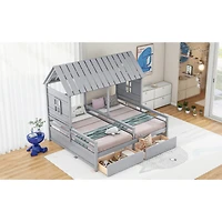 Streamdale Twin Platform Bed with Drawers (White)