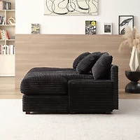 Elegant Corduroy Sofa Bed with Square Arms and Plush Cushion