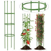 2-Pack Garden Trellis 56" Plant Support & Tomato Cages with Adjustable Height
