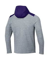 Under Armour Men's Gray Northwestern Wildcats Survivor Fleece Hoodie Quarter-Zip Jacket