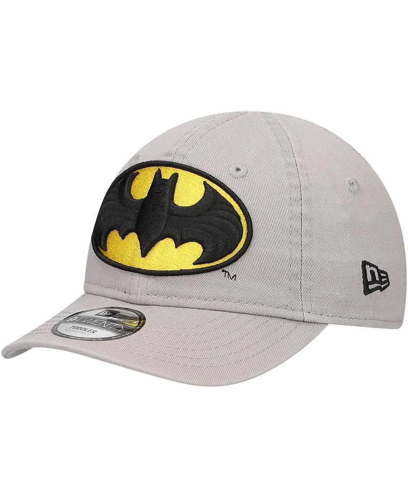 New Era Toddler Boys and Girls Gray Batman 9TWENTY Adjustable Hat