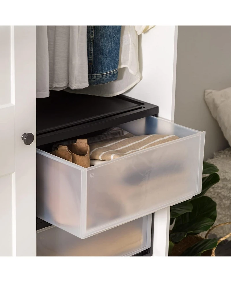 Iris Usa 47 Quart Extra Large Plastic Stacking Drawer, Stackable Storage Organizer Unit with Sliding Drawer for Bedroom Closet Garage Craft Room Dorm