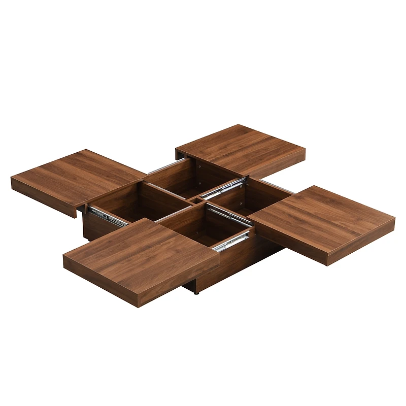 Streamdale Marble Veneer Sliding Top Coffee Table Walnut
