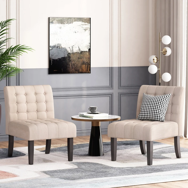 Streamdale Classic Accent Chair Set with Button-Tufted Design