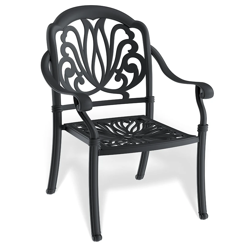 Streamdale Premium Black Aluminum Armchair with Cozy Cushions