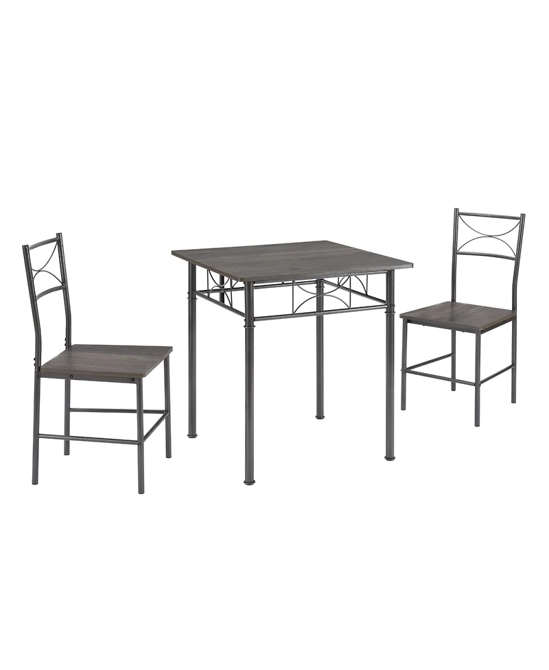 Streamdale 3-Piece Kitchen Dining Room Table Set Grey Chair
