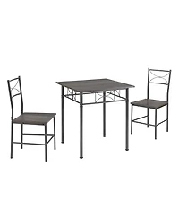 Streamdale 3-Piece Kitchen Dining Room Table Set Grey Chair