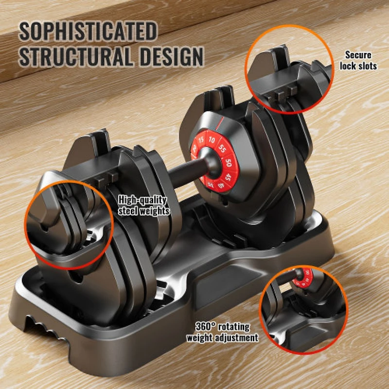 Streamdale Furniture 10-in-1 Adjustable Dumbbells Space-Saving Solution, Weight Change in a Snap