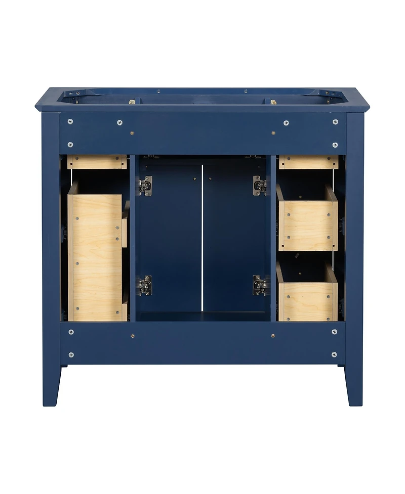 Modern Bathroom Vanity with Large Storage Space in Mdf Wood & Solid Wood