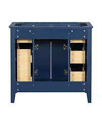Modern Bathroom Vanity with Large Storage Space in Mdf Wood & Solid Wood
