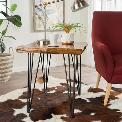 Faux Live Edge End Table Rustic Style, Fraction of the Price