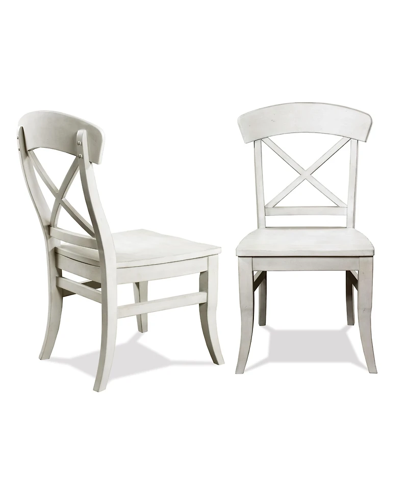 Streamdale Furniture Cross-back Dining Side Chairs in Set of 2, Smoky White Finish