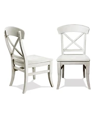Streamdale Furniture Cross-back Dining Side Chairs in Set of 2, Smoky White Finish