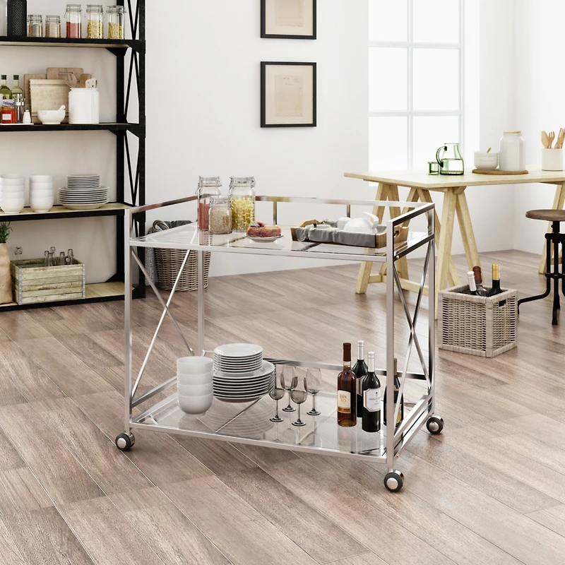 Streamdale Timeless Modern 2-Tier Bar Cart Sleek, Spacious, and Versatile