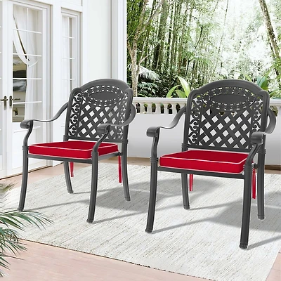 Streamdale Elegant 350lbs Capacity Aluminum Armchair with Cushions, Black