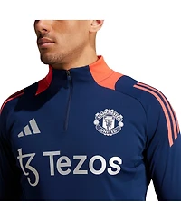 Adidas Men's Navy Manchester United 2024/25 Aeroready Raglan Quarter-Zip Training Top