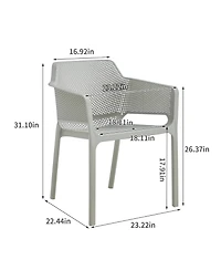 Streamdale 3 piece plastic arm chair Bistro Grs Premium Ocean Plastic, Light grey